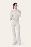 Beige Fitted Active Yoga Lightweight Top Zip Up Workout Jacket For Women S/M - Dropwear