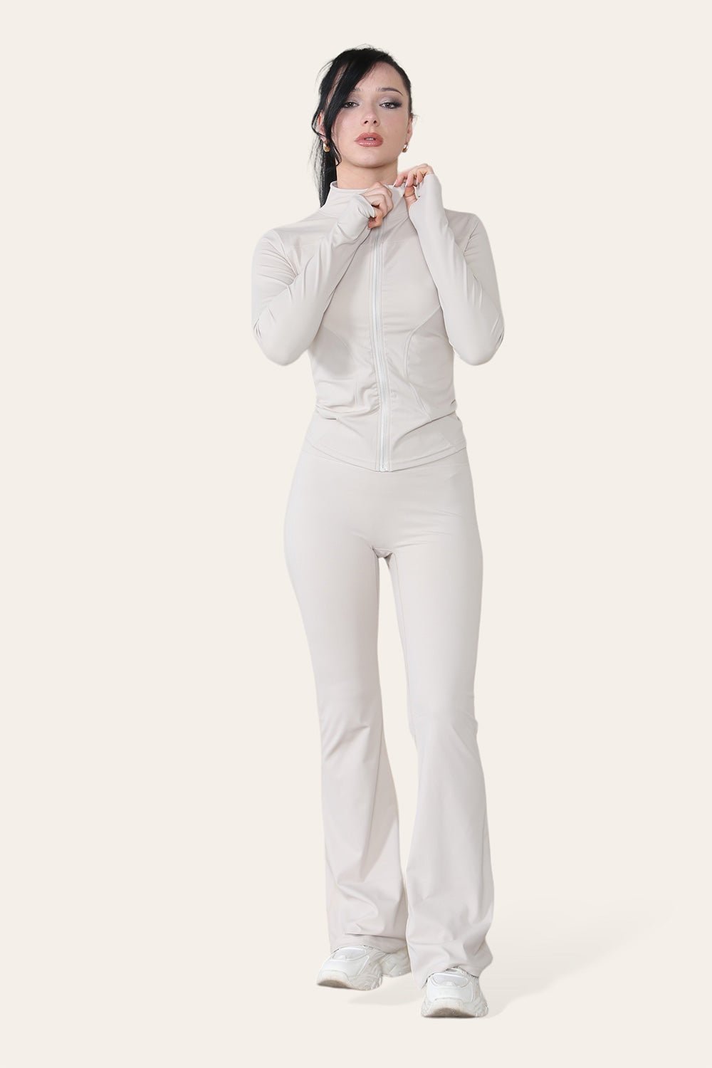 Baby Pink Fitted Active Yoga Lightweight Top Zip Up Workout Jacket For Women S/M - Dropwear