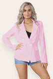 Black Fitted Lined Double Gold Button Collared Blazer Jacket For Women SMALL - Dropwear