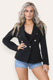 Jade Green Fitted Lined Double Gold Button Collared Blazer Jacket For Women SMALL - Dropwear