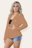 Royal Blue Fitted Lined Double Gold Button Collared Blazer Jacket For Women MEDIUM - Dropwear