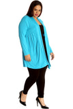 Plus Size Lace Back Open Pleated Cardigan For Women  - Dropwear