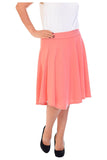 Royal Blue Flared Elastic Waist Skater Skirt For Women 16 - Dropwear