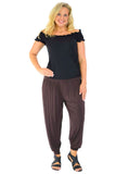 Grey Plus Size Harem Trousers Full Length For Women 24-26 - Dropwear