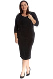 Gold Plus Size Lurex Metallic Glitter Bodycon Dress For Women 26-28 - Dropwear