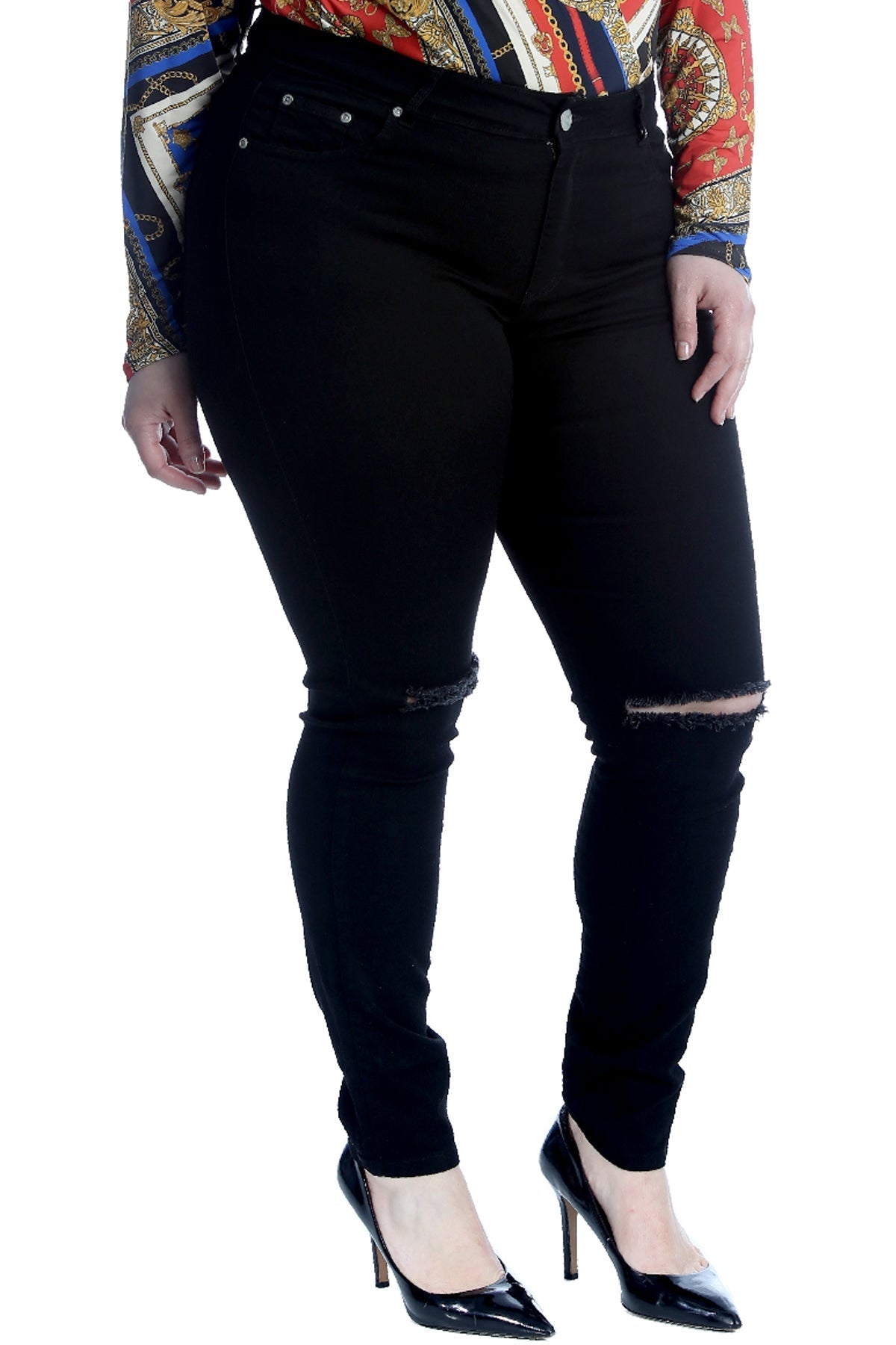 Blue Straight Leg Ripped Jeans For Women 22 - Dropwear
