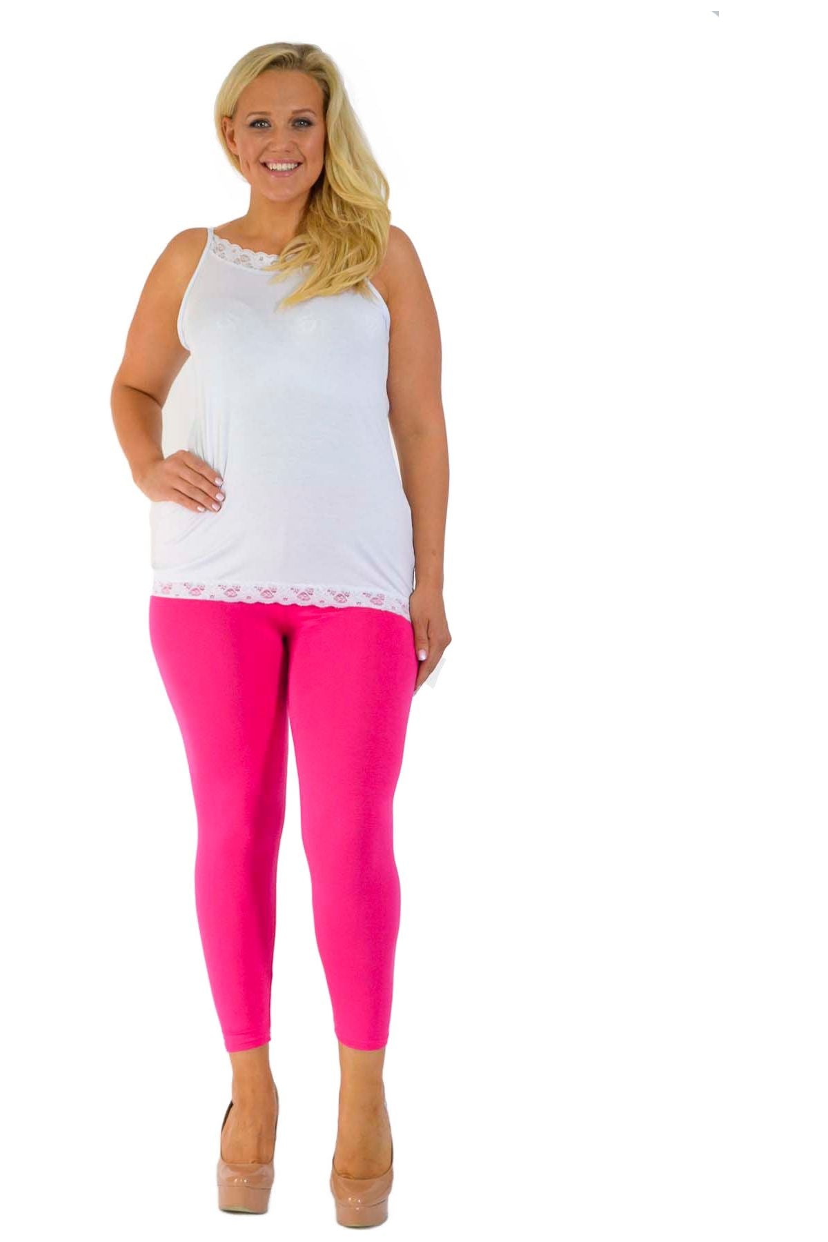 Turquoise Plus Size Plain Long Leggings For Women 20-22 - Dropwear