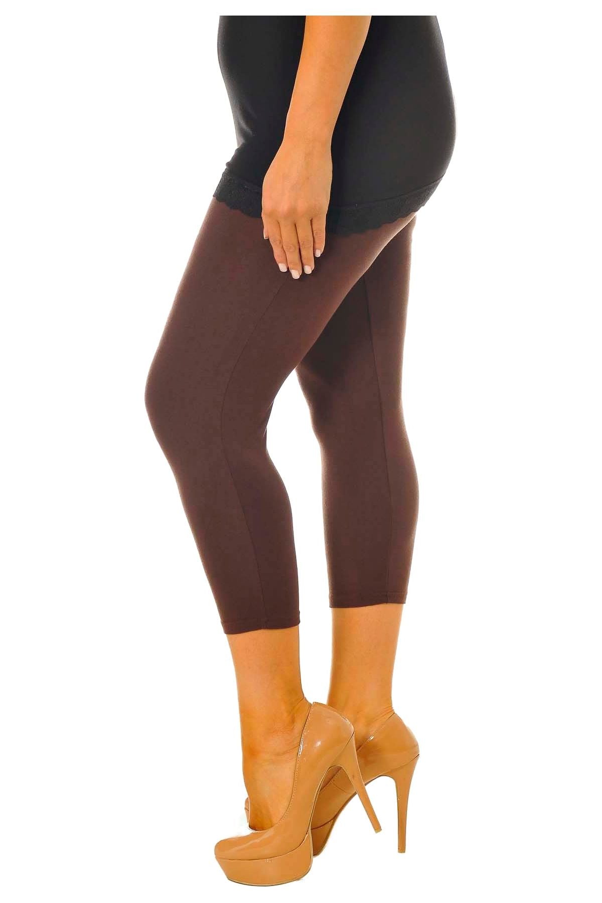 Red Plus Size 3/4 Length Cropped Leggings For Women 16-18 - Dropwear