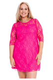 Turquoise Lace Lined 3/4 Knee Length Dress For Women 22-24 - Dropwear