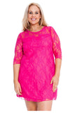 Black Lace Lined 3/4 Knee Length Dress For Women 18 - Dropwear