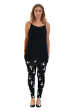 Black Cross Plus Size Black Cross Print Stretchy Leggings For Women 20-22 - Dropwear