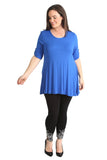 Red Womens Scoop Neck Flared Ladies Plain Tops For Women 22-24 - Dropwear