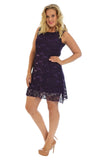 Wine Plus Size Flapper Lace Dress For Women 20-22 - Dropwear