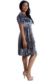 Green Plus Size Skater Style Velvet Cross Back Dress For Women 26-28 - Dropwear