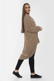 High-Low Oversized Button Long Top Shirt Dress with Hem andÂ LongÂ Sleeves For Women  - Dropwear