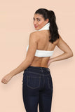 High Neck Roll Knitted Backless Front Cropped Top For Women  - Dropwear