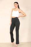 Charcoal High Waisted Wide Leg Flared Palazzo Trousers For Women M/L - Dropwear