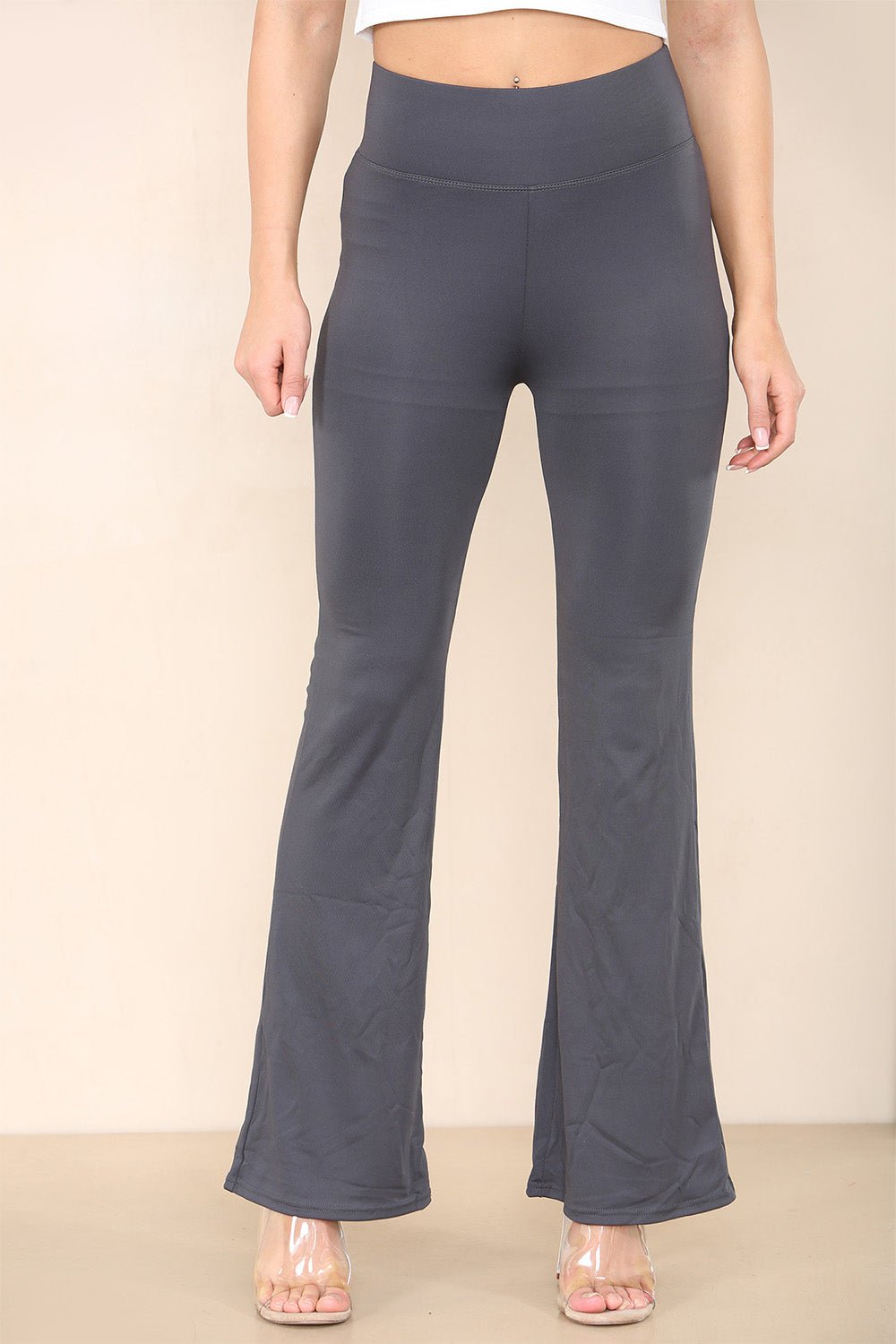 High Waisted Wide Leg Flared Palazzo Trousers For Women  - Dropwear