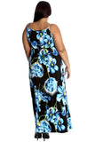 Grey Plus Size Tank Top Floral Maxi Dress For Women 18 - Dropwear