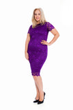 Lime Lace Lined Short Bodycon Midi Dress For Women 18 - Dropwear