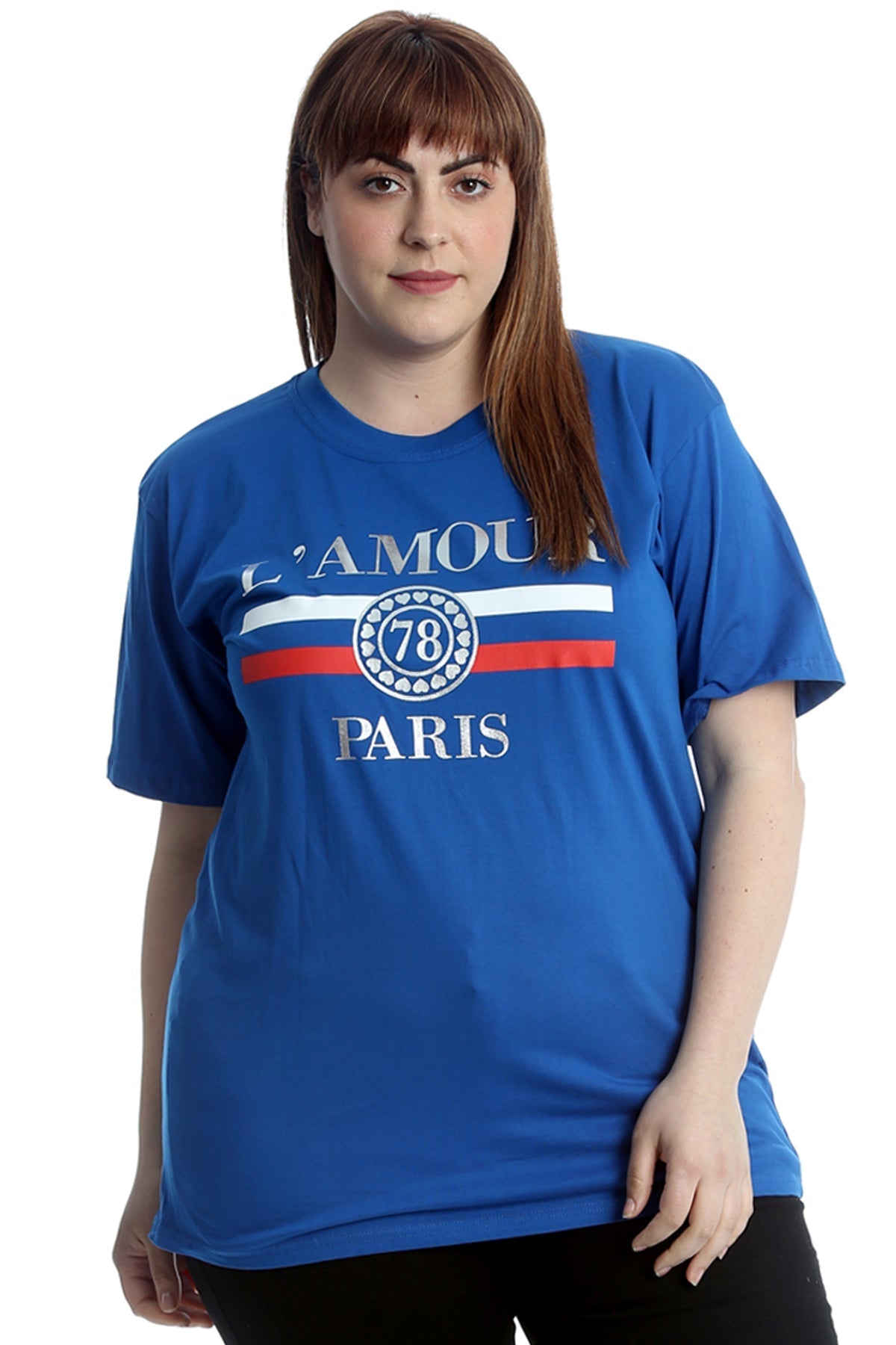 Black Amour Paris Print Baggy Short Sleeve T-Shirt For Women 18 - Dropwear