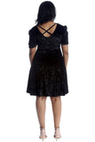 Green Plus Size Skater Style Velvet Cross Back Dress For Women 20 - Dropwear