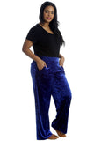 Velour Velvet Wide Flared Leg Pocket Palazzo For Women  - Dropwear