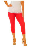 Purple Plus Size 3/4 Length Cropped Leggings For Women 24-26 - Dropwear