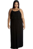 Royal Blue Plus Size Lace Top Sleeveless Maxi Dress For Women 20 - Dropwear