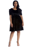 Green Plus Size Skater Style Velvet Cross Back Dress For Women 18 - Dropwear