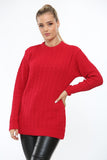 Black Plus Size Cable Knit Top Jumper Sweater For Women 20-22 - Dropwear