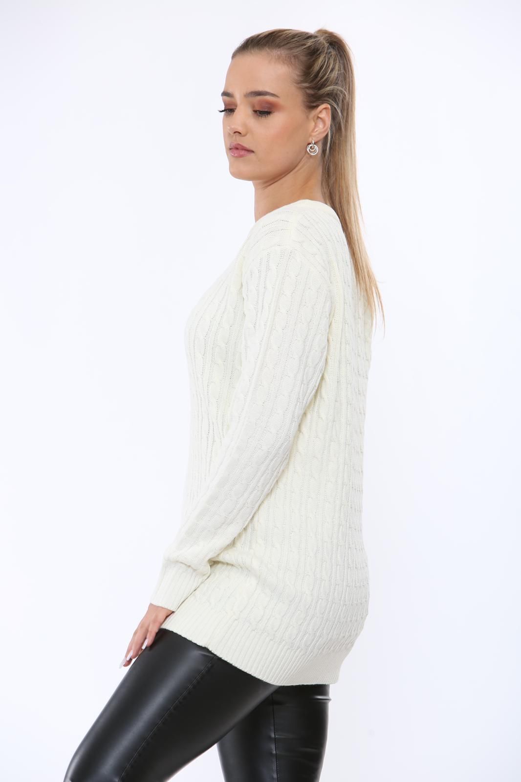 Yellow Cable Knit Top Jumper Sweater For Women 8-10 - Dropwear