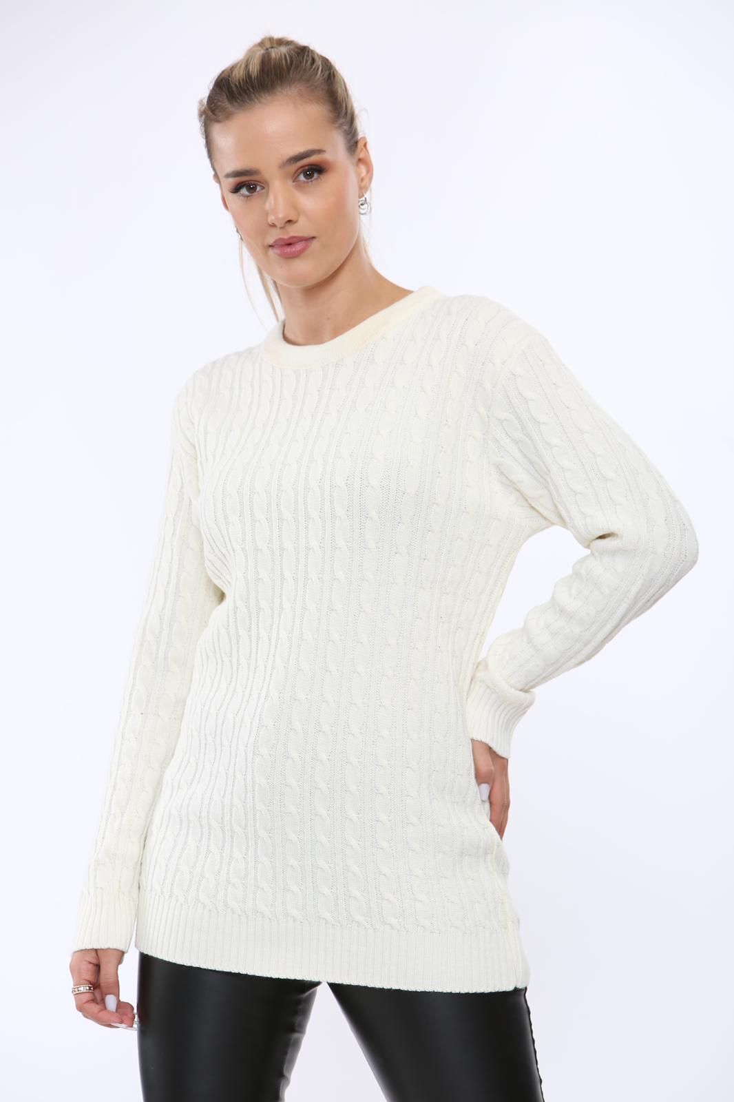 Red Plus Size Cable Knit Top Jumper Sweater For Women 20-22 - Dropwear
