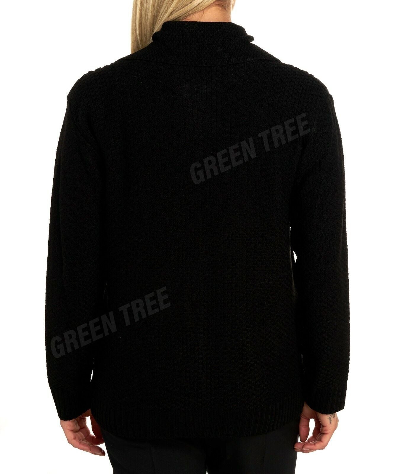 Red Knit Collar Long Sleeve Zip Cardigan For Women 8-10 - Dropwear