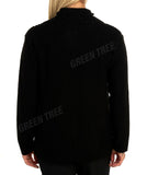Red Knit Collar Long Sleeve Zip Cardigan For Women 8-10 - Dropwear