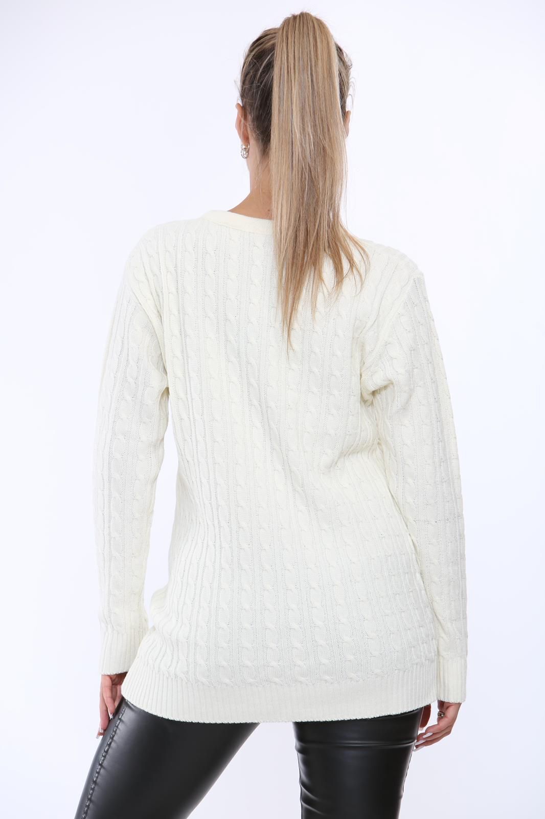 Cable Knit Top Jumper Sweater For Women  - Dropwear