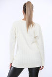 Cable Knit Top Jumper Sweater For Women  - Dropwear