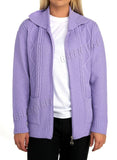 Mustard Knit Collar Long Sleeve Zip Cardigan For Women 8-10 - Dropwear