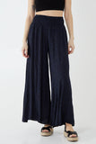 Leopard Print Ruched Waist Wide Leg Trousers For Women  - Dropwear