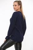 Purple Cable Knit Top Jumper Sweater For Women 8-10 - Dropwear