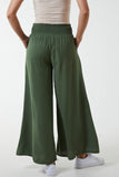 Crinkle Shirred Waist Trousers For Women  - Dropwear