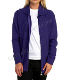 Knit Collar Long Sleeve Zip Cardigan For Women  - Dropwear
