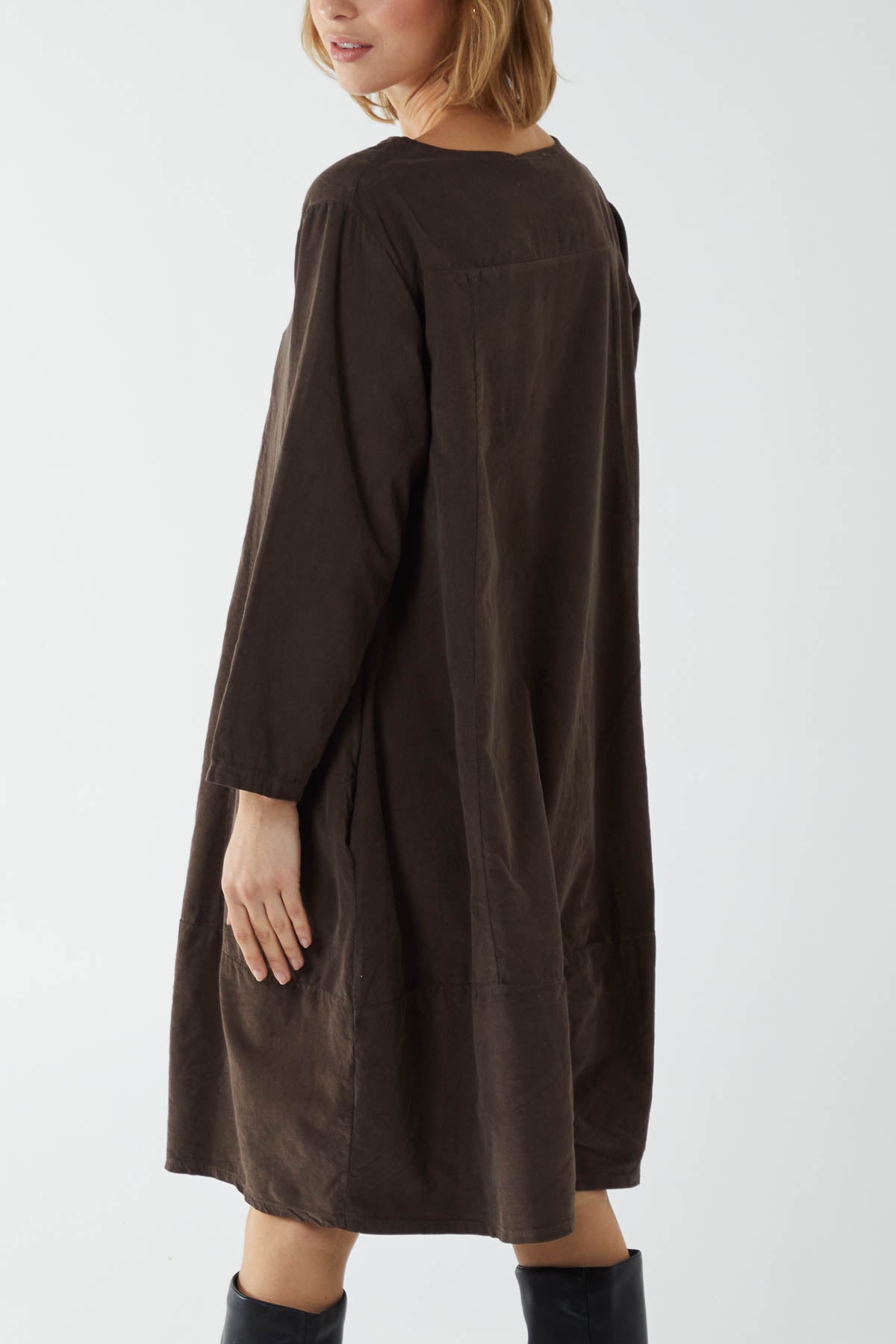 Baby Corduroy Pocket Dress For Women  - Dropwear