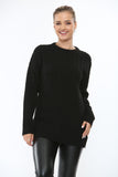 Black Cable Knit Top Jumper Sweater For Women 8-10 - Dropwear
