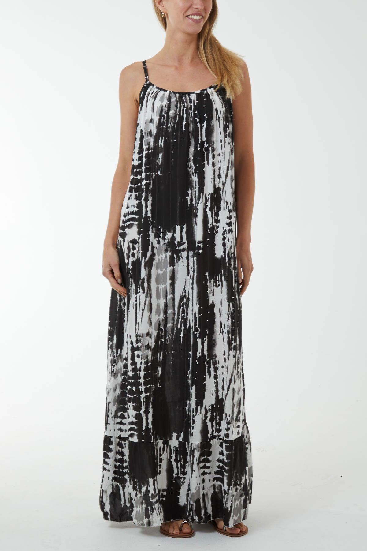 Tie Dye Cami Maxi Dress For Women  - Dropwear