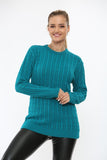 White Cable Knit Top Jumper Sweater For Women 8-10 - Dropwear
