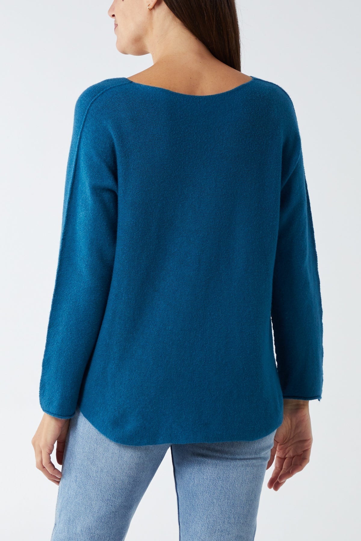 Raw Edge V-Neck Jumper For Women  - Dropwear