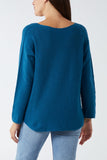 Raw Edge V-Neck Jumper For Women  - Dropwear