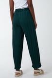 Wide Leg Plisse Drawstring Trousers For Women  - Dropwear