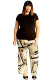 Plus Size Baroque Paisley Print Palazzo Trouser For Women  - Dropwear